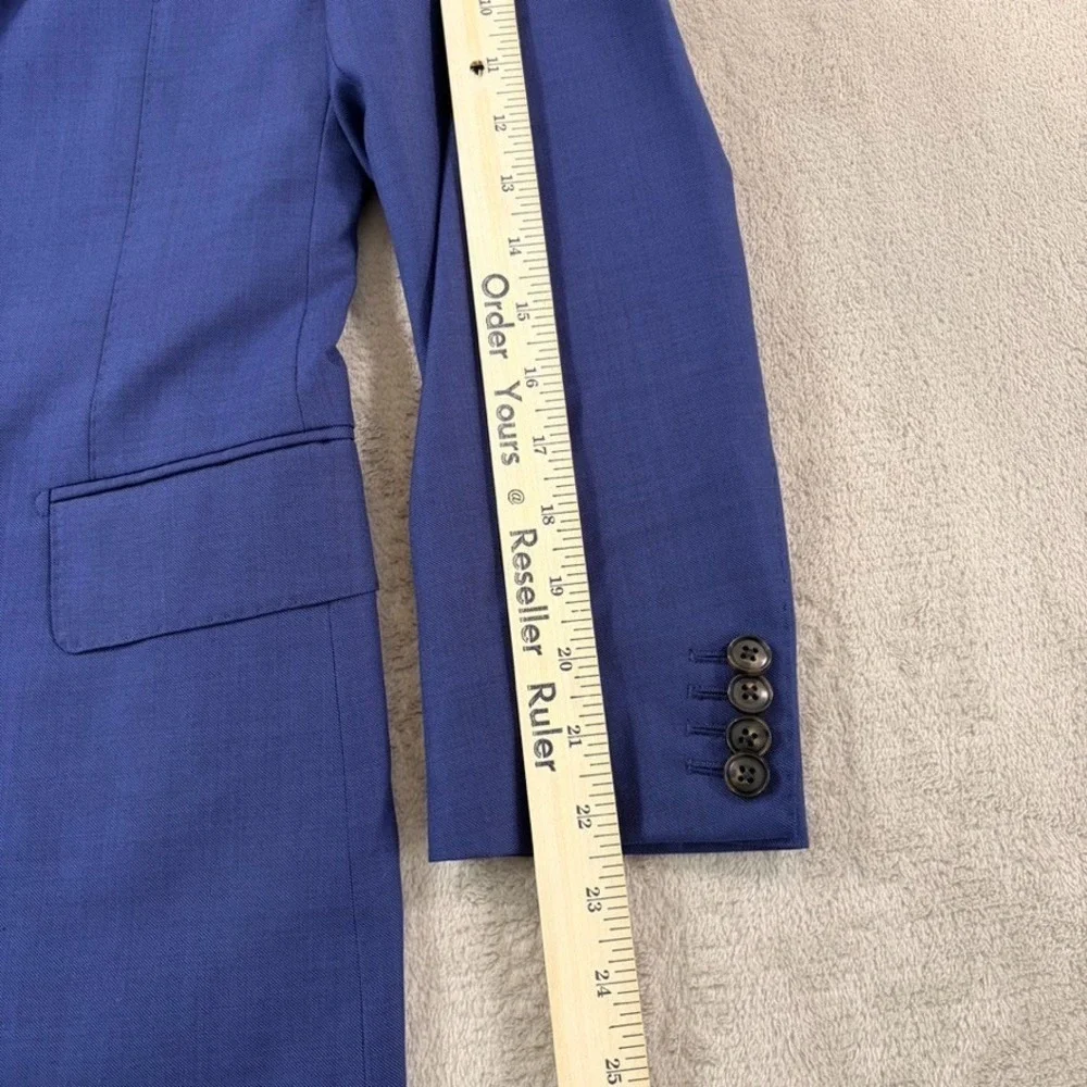 SuitSupply Vitale Barberis Lazio Blazer Men 34R Slim Blue Wool Surgeon Cuff